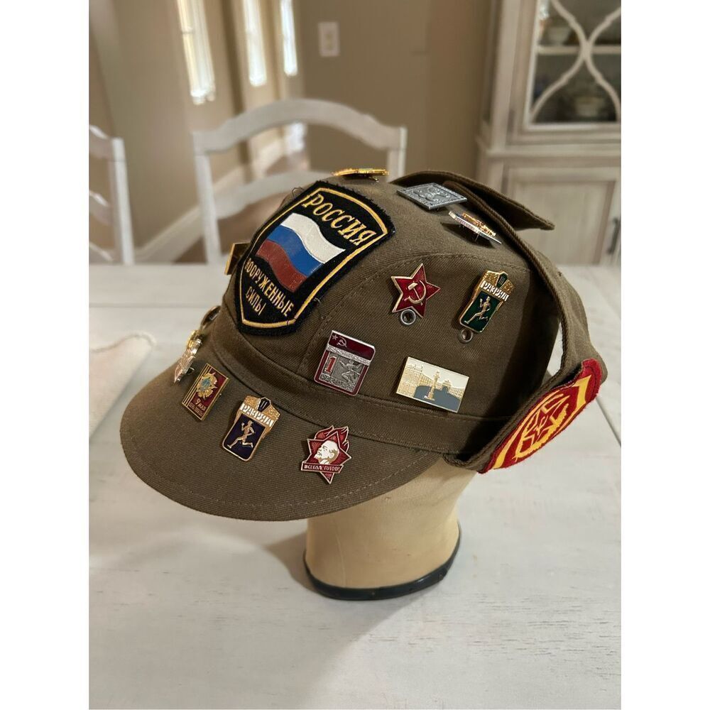 Russian Army Cap Hat Size 59 Soviet Pins Patch Armor Artillery Spetsnaz